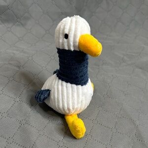 Seagull Plush Cat Toy - White, Yellow, and Blue